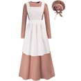 thumbnail image 3 of Vestido de disfraz de pionero para mujer, ropa histórica de la Revolución Americana, vestido colonial modesto de la pradera, disfraces de cosplay de Halloween, 3 of 5