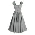 thumbnail image 2 of CFLVAEK Womens Retro Dresses Medieval Sleeveless Peasant Dress Renaissance Flowy Swing Gown Dress with Corset Gray XXL, 2 of 6