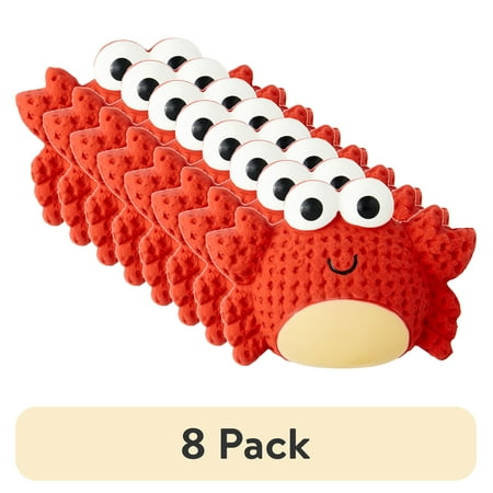 (8 pack) Vibrant Life Playful Buddy Red Crab Latex Dog Toy
