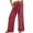 Brick Red, variant on Huowey Women's Pants Wide Leg Pants with Adjustable Waistband and Flowing Tie Knot Casual and Loose Pants with Pockets
