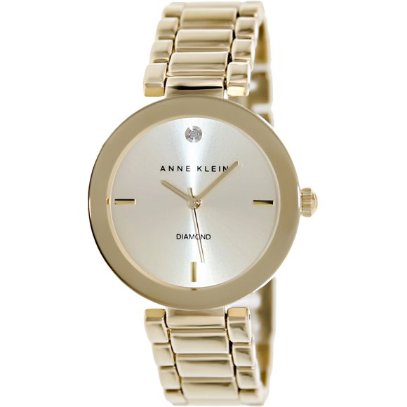 Anne Klein Montre de Mode pour Femme AK-1362CHGB en Acier Inoxydable Doré à Quartz Japonais