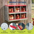 thumbnail image 4 of Lumiparty 6-Compartment Galvanized Steel Chicken Nesting Box with Rollaway Design, Red, 4 of 7