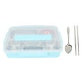 thumbnail image 2 of Stainless Steel Lunch Box, 5 Compartments Bento Lunch Box With Lid, Chopsticks, Spoon, Soup Bowl, Reusable Lunch Container, Portion Control Divided Dinner Tray For School, Office, 2 of 8