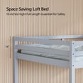 thumbnail image 6 of Zimtown Full Size Junior Low Loft Bed with Stairs, White Wood Bunk Bed Frame, No Box Spring Required, Gray, 6 of 10