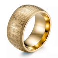 thumbnail image 3 of Anillos de acero inoxidable con amuleto chino punk simple de 11 mm de ancho y runas de mantra para hombres, joyería, 10, oro, 3 of 5