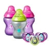 Tommee Tippee Closer to Nature Boldly Go Gift Set, Girl – 3x 9oz Baby Bottles & 3x 6-18mo Pacifiers