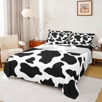 Manfei Cheetah Cow Print Full Size Sheets, Modern Fashion Bed Sheets, Teens Kids Adult Sheet Sets, Microfiber Bedroom Decor, 4-Piece