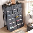 thumbnail image 2 of EnHomee Tall Dresser for Bedroom Furniture Dresser with 16 Drawers Fabric Large Dresser Closet Dresser Slim Chest of Drawers Storage Tower Dresser , Dark Grey, 2 of 7