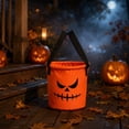 thumbnail image 6 of Halloween Candy Bucket Light Up Pumpkin LED Glowing Basket with Handle for Kids Trick or Treat Party Decor by OVFUIZ, 6 of 7