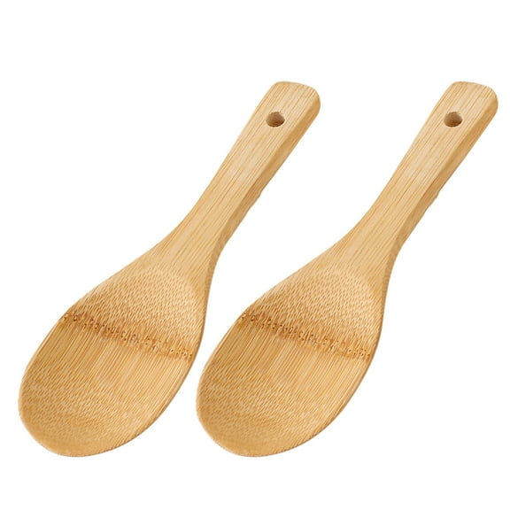Hemoton 2pcs Rice Serving Spoon Bamboo Serving Spoon Reusable Rice Spoon Non-stick Rice Scoop Kitchen Rice Cooker Utensil Rice Spoon