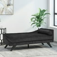 thumbnail image 3 of GDF Studio Alphonso Mid Century Modern Fabric Chaise Lounge, Black and Dark Brown, 3 of 9