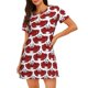 thumbnail image 1 of Disketp Cute Red Crab para Camisón Corto de Manga Corta para Mujeres, Camisón Cómodo con Escote Redondo, Bonito y Confortable, 1 of 6