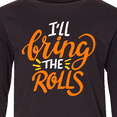 thumbnail image 4 of Inktastic Thanksgiving I'll Bring the Rolls in Orange Long Sleeve Youth T-Shirt, 4 of 5