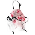 thumbnail image 1 of Floral Apron, Watercolor Splash Floral Branch on Plain Backdrop, Unisex Kitchen Bib with Adjustable Neck for Cooking Gardening, Adult Size, Dark Coral Pale Salmon, by Ambesonne, 1 of 4