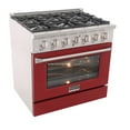 thumbnail image 6 of 36 in. 5.2 cu. ft Dual Fuel Range for Natural Gas Sealed Burners in Red., 6 of 12