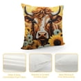 thumbnail image 4 of GOSMITH  Kids Cow Fur Throw Pillow Covers  Highland Cow Square Cushion Covers Set of 4 for Boys Teens Decor Highland Cattle Pillow Covers Home Decor Wooden Floral, 4 of 5