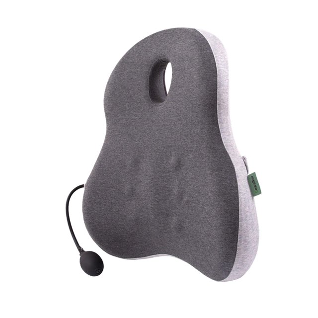 Cojín para silla de oficina, almohada Lumbar, cómoda espuma viscoelástica, cojín transpirable para asiento, cojín trasero para ordenador de gris