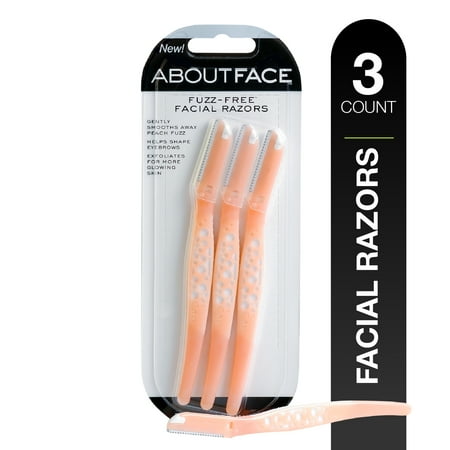 About Face Fuzz-Free Facial Razors for Exfoliation, 3 Ct, 2 Pk