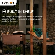Sunjoy Aura 8.5 x 13 ft. Outdoor Steel Arched Pergola with Tan Weather-resistant Fabric Canopy for Patio, Backyard, Garden Activities