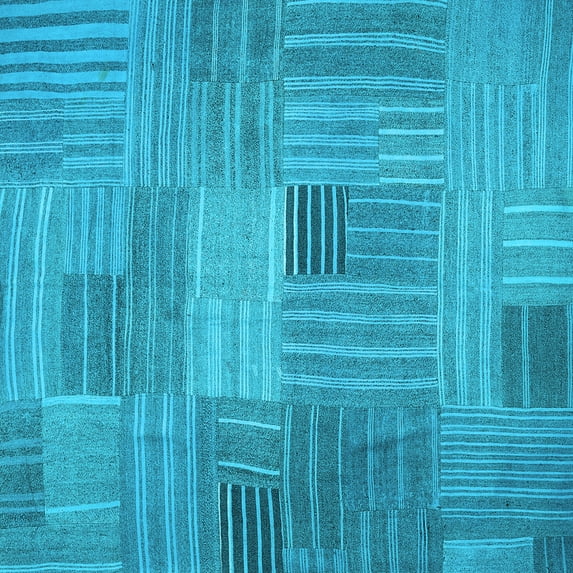 Ahgly Company Indoor Square Abstract Light Blue Contemporary Area Rugs, 5' Square