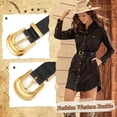 thumbnail image 2 of Women's Western Belt Vintage Black Leather Waist Belt for Pants Jeans with Gold Buckle, 2 of 7