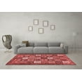 thumbnail image 3 of Ahgly Company Indoor Square Abstract Red Modern Area Rugs, 3' Square, 3 of 4