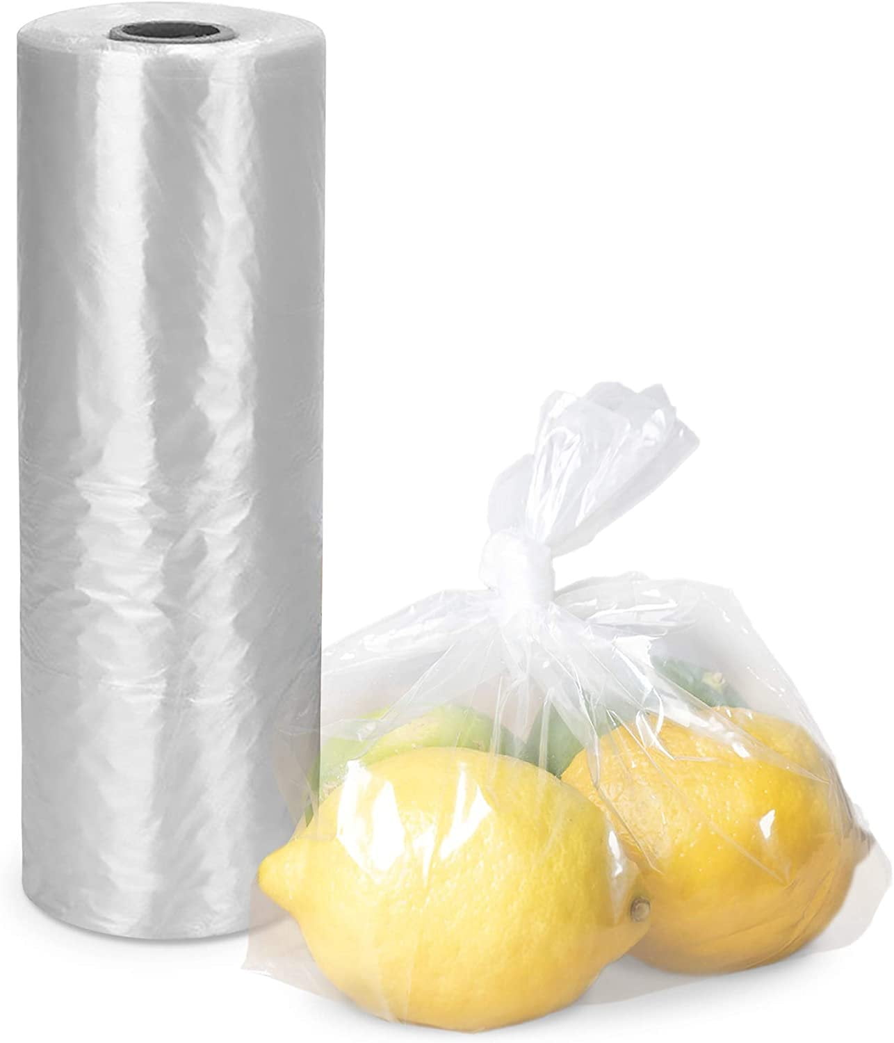 Produce Bags Roll - 12x16 Inches, Clear Food Storage Bags for Vegetables  and Fruits, 350 Bags/Roll, Bread Bags, Grocery Bags, Plastic Bag Roll (1  Roll) 