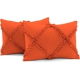 thumbnail image 5 of D.N.G. BEDDINGS 3 Piece Luxurious Diamond Ruffle Comforter Set Super Soft, All Season Pintuck 800 Thread Count, 100% Egyptian Cotton, Oversized Super King Size Orange Color, 5 of 9