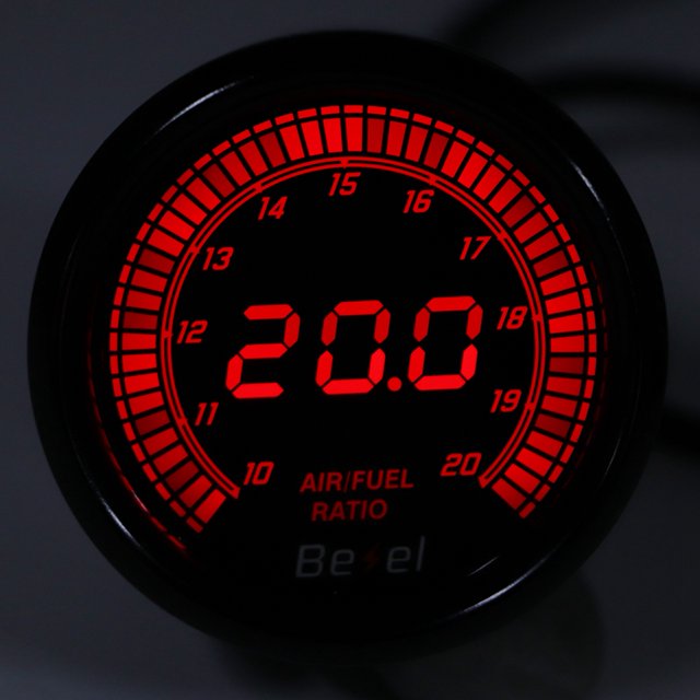 Indicador de relación aire/combustible con puntero de 7 colores negro de 52 mm accesorio para instrumentos de automóvil ANGGREK Otros