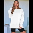 thumbnail image 4 of Sudaderas Oversize para Mujer, Cuello Redondo, Larga, Informales, Holgadas, con Aberturas, para Otoño M, 4 of 9