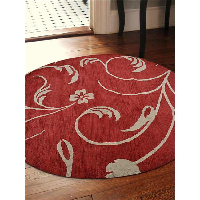 Hand Tufted Wool Fl Round Area, 8 Foot Round Wool Area Rugs