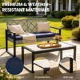 thumbnail image 3 of Segmart Patio Conversation Set for Outdoor, 2025 Upgrade 4-Piece Conversation Furniture Set w/Loveseat Sofa, 2 Single Sofas, Coffee Dining Table and Padded Cushions, Max Weight 705 lbs, Light Gray, 3 of 7