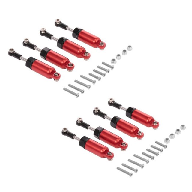 Amortiguador de Aleación de 8 Piezas para 1:16 C-14 C-24 Pickup Crawler Half Truck RC Car Repuestos Actualización de Piezas Modificadas, Rojo