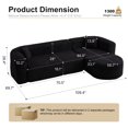 thumbnail image 2 of Leumius 109.4" Sectional Couch with L-Shaped Chaise, Boneless Modular Sectional Sofa for Living Room, Bedroom(Right- Black), 2 of 7