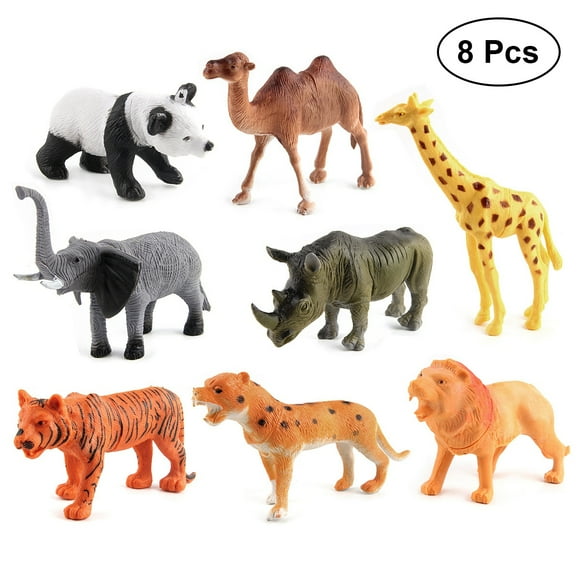 8pcs Forest Animal Figure Set Simulation Plastic Animal Realistic Fun Toys Educational Jungle Animal Toys (Assorted)