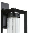thumbnail image 6 of JONATHAN Y Nate 6.75" Outdoor Modern Cube Seeded Glass/Metal Integrated LED Wall Sconce, Black, 6 of 6