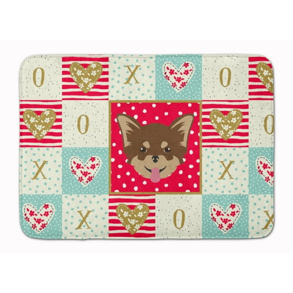 Carolines Treasures CK5190RUG Chihuahua Love Machine Washable Memory Foam Mat Red 19Hx27W multicolor