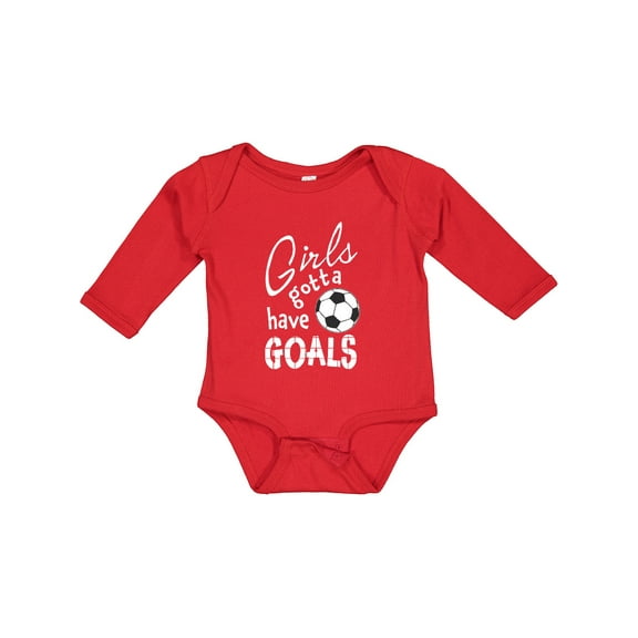 Inktastic Girls Gotta Have Goals- Soccer Girls Long Sleeve Baby Bodysuit