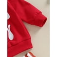 thumbnail image 6 of Baby Girl 2Pcs Christmas Outfits Long Sleeve Sweatshirt + Striped Flare Pants Set Toddler Clothes, 6 of 9