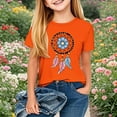 thumbnail image 2 of Girls Boys Orange Short Sleeve T Shirts Kids Round Neck Funny Girls Tshirts Teenage Comfy Summer Cartoon Cute Casual Sports Loose School Tunic Tops 3-14 Years Orange D 7-8 Years, 2 of 3