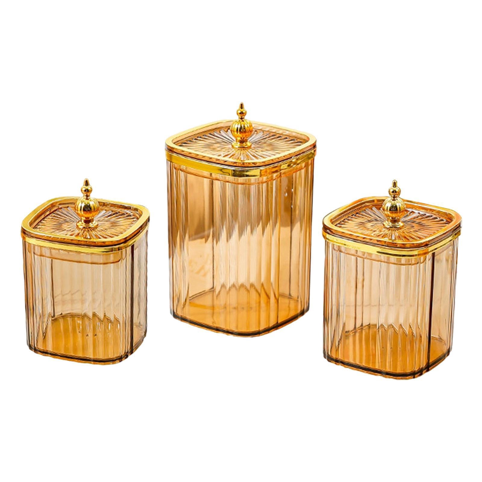 Baoblaze 3 Pieces Airtight Food Storage Container Grain Jar for Kitchen Wedding Candy Amber Bead