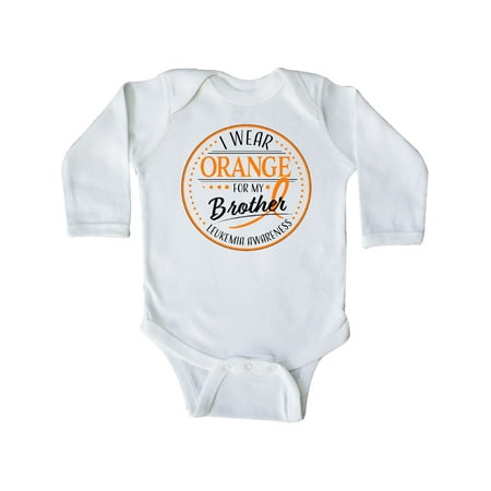 

Inktastic I Wear Orange for my Brother- Leukemia Awareness Gift Baby Boy or Baby Girl Long Sleeve Bodysuit