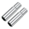 thumbnail image 1 of Unique Bargains 2Pcs 3/8-inch Drive 12mm Steel Chrome Plated 6-Point Shallow Socket, 1 of 5