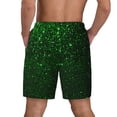 thumbnail image 2 of Haiem Green Sparkling Mens Swim Trunks with Compression Liner 2 in 1 Swimming Shorts Stretch Swimwear Quick Dry,Board Shorts-3X-Large, 2 of 9