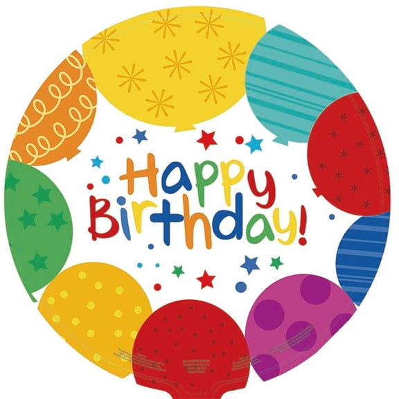 Harnel 18" Birthday Mylar Balloons for all ages - Pack of 10