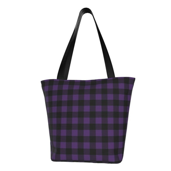 Easygdp Purple Black Plaid Shoulder Bags for Women,Crossbody Bags Shoulder Purse Handbag for Women