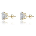 thumbnail image 2 of AVORA 10K Yellow Gold 10mm Round Simulated Diamond CZ Stud Earrings, 2 of 6