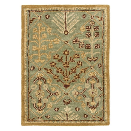 Safavieh Antiquities AT613A Area Rug - Light Blue/Gold Choose from available sizes of the Safavieh Antiquities AT613A Area Rug - Light Blue/Gold to best coordinate with any space in your home. This rug features a floral and diamond design in light blue and gold. For best care  vacuum regularly.