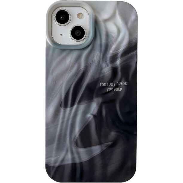 Pleated Water Ripple Chrome Wave Pattern Soft Compatible with iPhone Case (Water Black,iPhone 14)