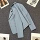 thumbnail image 3 of Blazer azul de una sola botonadura para mujer, chaqueta de traje de manga larga de moda coreana para mujer 2023, blazer holgado y elegante para mujer, 3 of 6